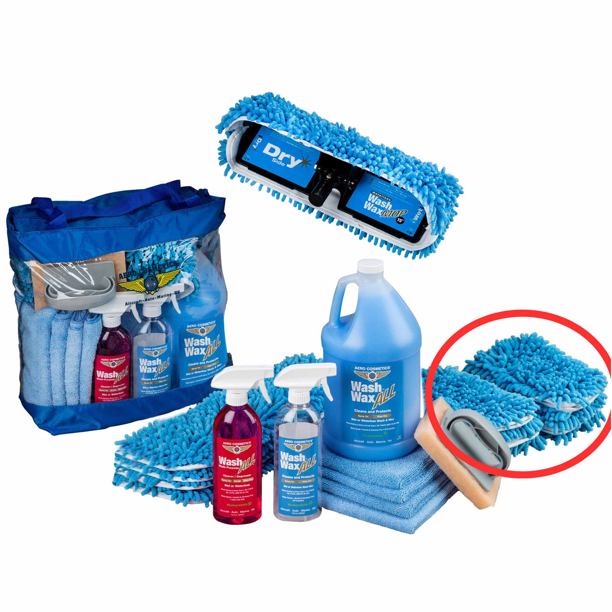 Waterless Mop Kit 15" w/ Easy Reach Shur-Line Pole for RVs & Aircraft
