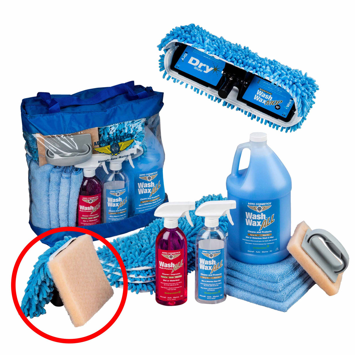 Waterless Mop Kit 15" w/ Easy Reach Shur-Line Pole for RVs & Aircraft